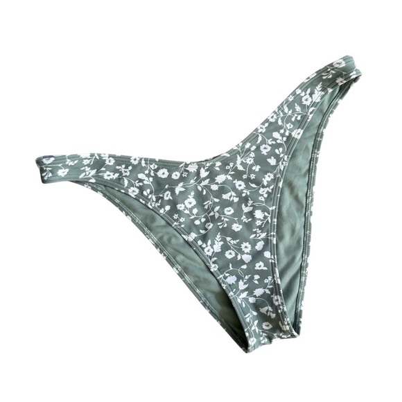 Abercrombie & Fitch Sage Green Floral Bikini Bottoms size M Like New - Picture 1 of 5